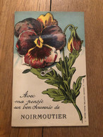 Ile De Noirmoutier * Carte à Système Ancienne Complète * Fermoir Métal Ancien * Fleur Pensée - Noirmoutier