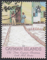 Cayman Islands 2000 Used Sc #813 60c Conch Shell Border Christmas - Cayman Islands