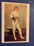 "PORTRAIT OF GOROKHOVA" By Bogdanov.  Fencing - Escrime - Fechten.  OLD Postcard 1978 - USSR - Fencer - Fencing