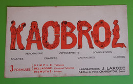 Buvard 342 - Laboratoire Laroze - KAOBROL - Etat D'usage : Voir Photos -22x13 Cm Environ - Année 1960 - Produits Pharmaceutiques