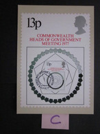 1977 COMMONWEALTH HEADS OF GOVERNMENT MEETING P.H.Q. CARD WITH FIRST DAY OF ISSUE POSTMARK. ( 02332 )(C) - PHQ Karten