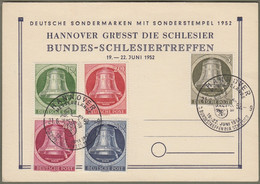 Berlin: Sonderkarte Mi.-Nr. 82-86 SST Glocke Rechts : " Bundes-Schlesiertreffen 1952 " !      X - Brieven En Documenten