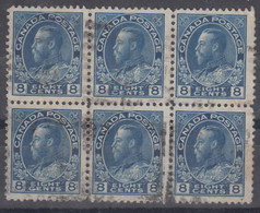 Canada 1922 Mi#111 Used Piece Of 6 - Used Stamps