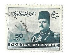 EGYPTE ROI FAROUK ET VUE DU CAIRE 1947, NUMERO YVERT ET TELLIER 258 EN OBLITERATION RONDE, VOIR LE SCANNER - Usados