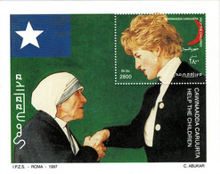 SOMALIA 1992 Mi BL 45 PRINCESS DIANA & MOTHER THERESA MINT MINIATURE SHEET ** VALUE €13 - Madre Teresa