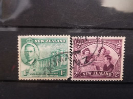 FRANCOBOLLI STAMPS NUOVA ZELANDA NEW ZEALAND 1946 USED SERIE PACE PEACE ROYAL FAMILY PARLIAMENT HOUSE OBLITERE' - Used Stamps