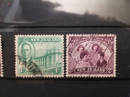 FRANCOBOLLI STAMPS NUOVA ZELANDA NEW ZEALAND 1946 USED SERIE PACE PEACE ROYAL FAMILY PARLIAMENT HOUSE OBLITERE' - Usati