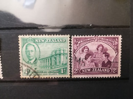 FRANCOBOLLI STAMPS NUOVA ZELANDA NEW ZEALAND 1946 USED SERIE PACE PEACE ROYAL FAMILY PARLIAMENT HOUSE OBLITERE' - Used Stamps