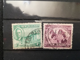 FRANCOBOLLI STAMPS NUOVA ZELANDA NEW ZEALAND 1946 USED SERIE PACE PEACE ROYAL FAMILY PARLIAMENT HOUSE OBLITERE' - Gebraucht