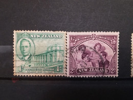 FRANCOBOLLI STAMPS NUOVA ZELANDA NEW ZEALAND 1946 USED SERIE PACE PEACE ROYAL FAMILY PARLIAMENT HOUSE OBLITERE' - Gebruikt