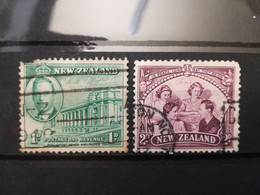 FRANCOBOLLI STAMPS NUOVA ZELANDA NEW ZEALAND 1946 USED SERIE PACE PEACE ROYAL FAMILY PARLIAMENT HOUSE OBLITERE' - Usados