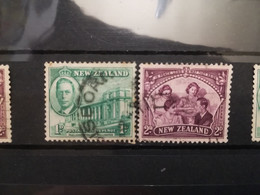 FRANCOBOLLI STAMPS NUOVA ZELANDA NEW ZEALAND 1946 USED SERIE PACE PEACE ROYAL FAMILY PARLIAMENT HOUSE OBLITERE' - Usati