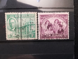 FRANCOBOLLI STAMPS NUOVA ZELANDA NEW ZEALAND 1946 USED SERIE PACE PEACE ROYAL FAMILY PARLIAMENT HOUSE OBLITERE' - Usados