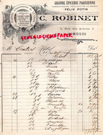 87-LIMOGES- RARE FACTURE C. ROBINET-EPICERIE PARISIENNE-FELIX POTIN-4 RUE DES ARENES- 1908 - Petits Métiers