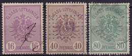 26499# TIMBRES FISCAUX ALSACE LORRAINE ALF ELSASS LOTHRINGEN AIGLE ALLEMAND GROS ECUSSON N° 13 14 15 FISCAL - Revenue Stamps