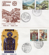 2 ENVELOPPES 1er JOUR ANDORRE ESPAGNOL.   ANNEE 1977 - Covers & Documents