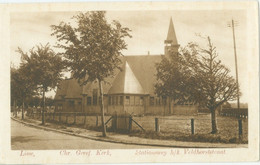 Lisse; Stationsweg Hoek Veldhorstraat Met Chr. Geref. Kerk - Niet Gelopen. (Nauta En Zoon - Velsen) - Lisse