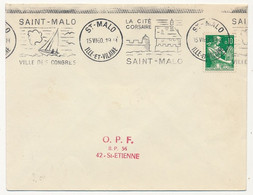 FRANCE - OMEC " Saint Malo Ville Des Congrès - Saint Malo La Cité Corsaire" - 1960 S/0,10 Moisonneuse - Oblitérations Mécaniques (flammes)