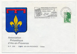 FRANCE - OMEC "L'Association Philatélique D'Aix En Provence Fête Ses 40 Ans" - 1984 + S/ 1,70 Liberté - Maschinenstempel (Werbestempel)