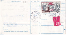 1976 - POSTE AERIENNE + BEQUET AU DOS D'un CHEQUE POSTAL CCP ACCELERE De 260.000 F ! => BANQUE DE FRANCE - Cartas & Documentos