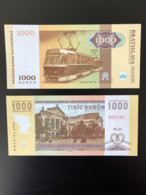 2020 Matej Gabris 1000 Korun Bratislava Elektricka Tatra T3P Tramway Straßenbahn PS01 UNC SPECIMEN ESSAY Tirage Limité - Ficción & Especímenes