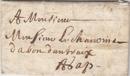 LETTRE. 1692. GRENOBLE. PORT PAYE POUR GAP - ....-1700: Précurseurs