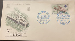 P) 1959 FRANCE, COVER 10TH ANNIVERSARY OF OTAN STAMP, WITH CANCELLATION, XF - Andere & Zonder Classificatie