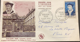 P) 1956 FRANCE, FDC, FRENCHMEN BUDÉ STAMP, FOUNDED COLLEGE OF FRANCE, XF - Other & Unclassified