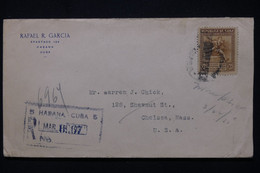 CUBA - Enveloppe En Recommandé De Habana Pour Les USA En 1935 - L 111649 - Brieven En Documenten