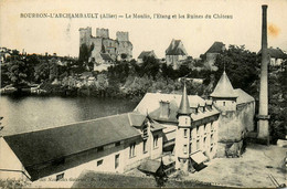 Bourbon L'archambault * Le Moulin , L'étang Et Les Ruines Du Château * Minoterie * Cheminée - Bourbon L'Archambault