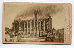 57 METZ Photographie CDV  Incendie Cathédrale 7 Mai 1877   Photographe COLLET  - Dim 6,5 Cm X 10,5 Cm     D24 2021 - Metz