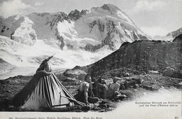 HOCHALPINES BIWAK → Bergsteiger Am Schönbühl Mit Der Dent D'Hérens Ca.1900     ►RAR◄ - Gsteig Bei Gstaad