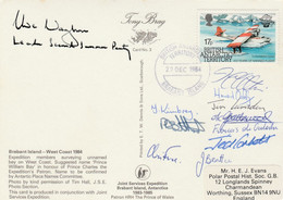 British Antarctic Territories Postcard Autographed Brabant Island 1984 - Gebraucht