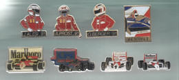 PINS PIN'S  AUTO 612 F1 FORMULE 1 RENAULT BERGER ALESI PROST SENNA  MARLBORO LM LIQUI MOLY LOT 8 PINS - F1