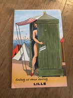 Lille * Carte à Système Ancienne Complète * Femme Nue Seins Nus Pin Up Nude érotique érotisme Naturisme Naturiste - Lille