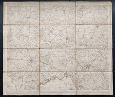 Topografische En Militaire Kaart STAFKAART 1912 Kortrijk Ieper Diksmuide Roeselare Zonnebeke Passendale Langemark Tielt - Cartes Topographiques