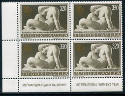 YUGOSLAVIA 1975 International Women's Year Block Of 4 MNH / **.  Michel 1594 - Unused Stamps