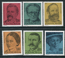 YUGOSLAVIA 1975 Writers MNH / **.  Michel 1609-14 - Ongebruikt