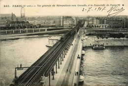 Paris * 15ème * Vue Générale Du Métropolitain Métro , Vers Grenelle * Passerelle De Passy * Pont * Ligne Chemin De Fer - District 15