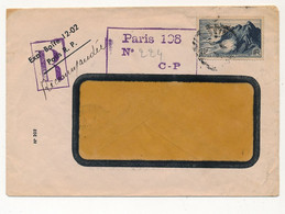 FRANCE - Env. Affr 20F Pointe Du Raz - Recommandé Provisoire De Paris 108 - 1947 - Cartas & Documentos