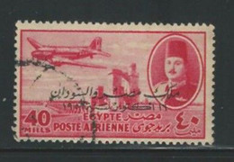 Egypt 1952 40 Mills Airmail Stamp King Farouk King Of Misr & Sudan Portrait STAMPS - Oblitérés