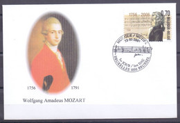 Belgie - 2006 - ** Enveloppe  - Mozart  -  ** Stempel 1e Dag - Used Stamps