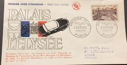 P) 1957 FRANCE, FDC, LANDSCAPES ELYSÉE PALACE STAMP, PROPERTY MADAME POMPADOUR, HISTORIC, XF - Sonstige & Ohne Zuordnung