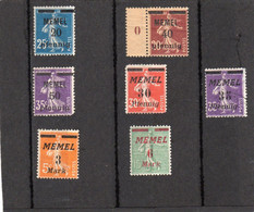 Memel: Année 1922 Lot De 7timbres N°18,20,2122,23,47,52 Neufs Et Oblitéré - Gebraucht