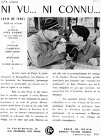 Publicité Cinématographique Du Film  " Ni  VU ...  NI  CONNU "    Avec Louis De Funes - Bioscoopreclame