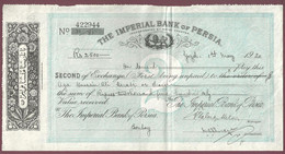 RARE Qajar Check Of The Imperial Bank Of Persia Dated 1920 Persien Perse Persanes 1iran - Iran