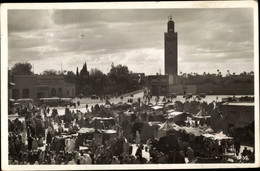 CPA Marrakesch Marokko, Place Djemann El Fna, Tour - Altri