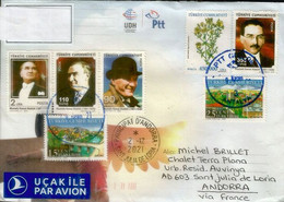Hommage à Mustafa Kemal Atatürk, Belle Lettre D'Antalaya, Adressée Andorra, Avec Timbre à Date - Covers & Documents