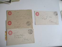 Suisse 1881  Lot 3 Entier Postal , Entiers Postaux Enveloppe 10  Rouge - Stamped Stationery