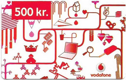 Iceland - Vodafone - Various Objects (Red), Exp.19.03.2011, GSM Refill 500Kr, Used - Iceland